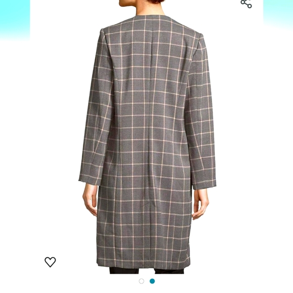 Calvin Klein Women's Pierce Tartan Open Front Topper Jacket, Chai Blush - Picture 2 of 2